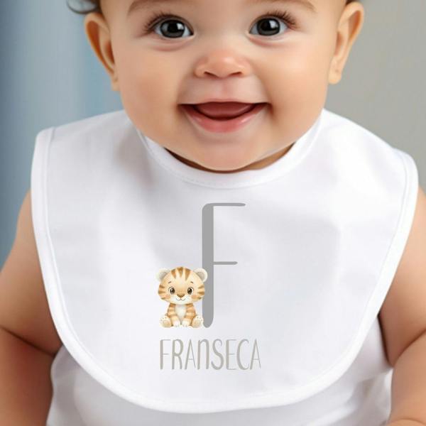 Aye Do Gifts Personalised Little Tiger Baby Grow, Vest or Bib with Initial Name