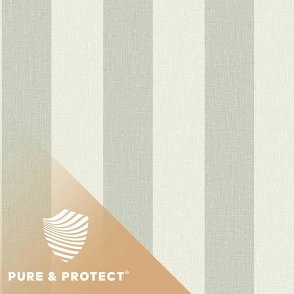 Grandeco Boutique Pure & Protect Stratus Stripe Linen Textured Antibacterial Wallpaper, Sage Green