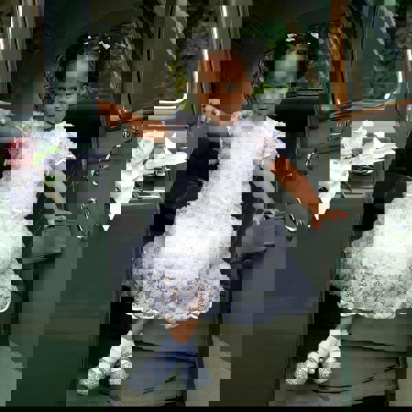 Rachel Riley 3D Scalloped Sequin Dress