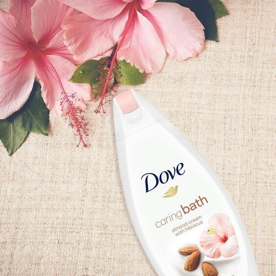 Dove Almond Caring Moisturising Cream and Hibiscus Bath Soak, 450 ml, 2pack