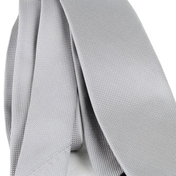Alexander McQueen pale pearl grey tie in a woven silk designer outlet london