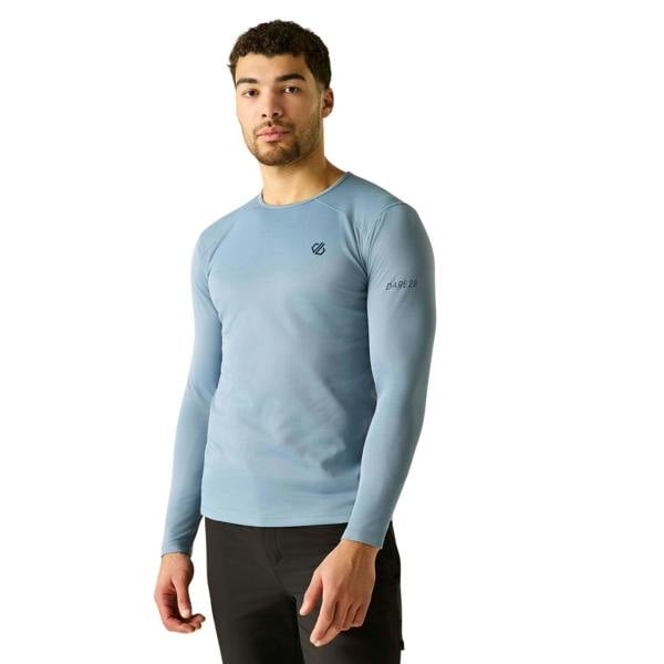 Dare 2B Mens Ventura Grid Crew Neck Fleece Top - Dusky Blue - 