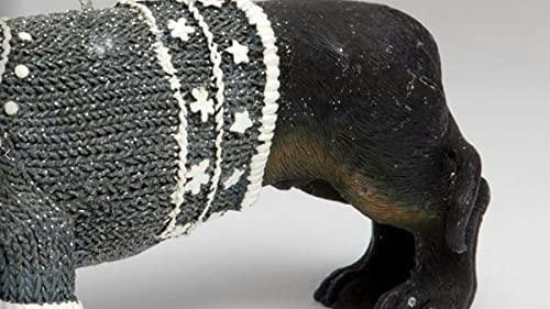 12cm Dachshund Dog Shaped Decorative Candle for Christmas Gift and Home Display, Black Wax image 5