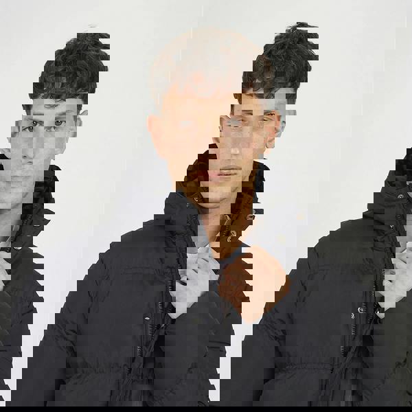 Brave Soul Black Longline Hooded Padded Jacket - Black Image 4