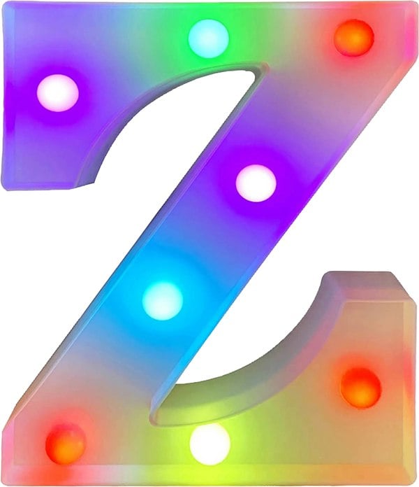 St Helens Battery Operated RGB Letter   With Remote Control Letter Z