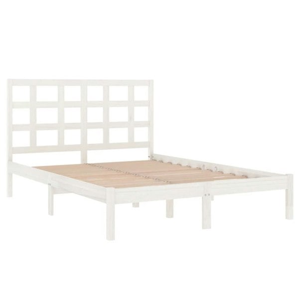 Berkfield Bed Frame White Solid Wood 200x200 cm