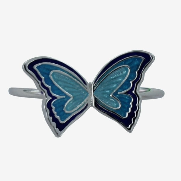 Sterling Silver Enamel Butterfly Ring - Reeves & Reeves