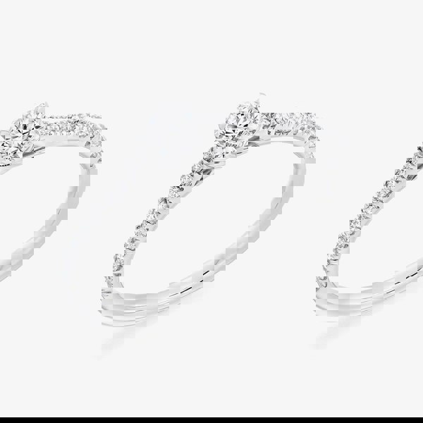 T. H. Baker Platinum 0.23ct Brilliant Cut Diamond Shoulder Set Solitaire Ring ENG25307SMT