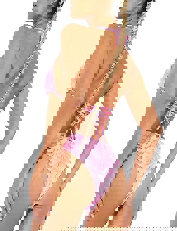 Smart Living Ladies Love Island Palm Print Bikini - Pink