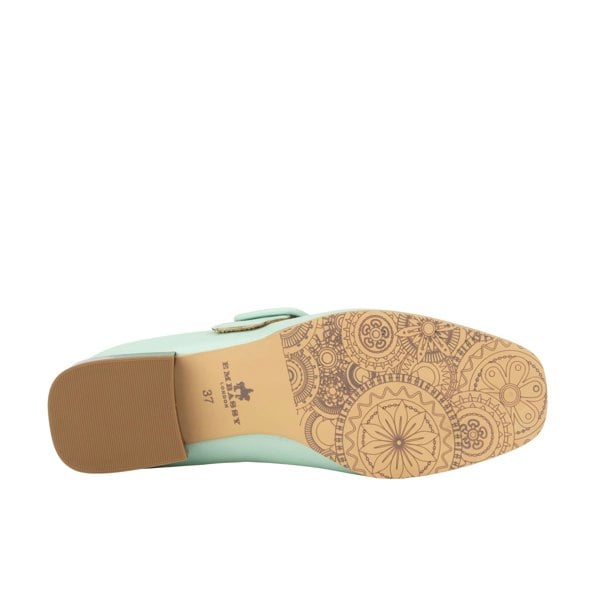 Embassy London Bliss - Mint & Red - Women's block heel square toe leather Mary-Jane