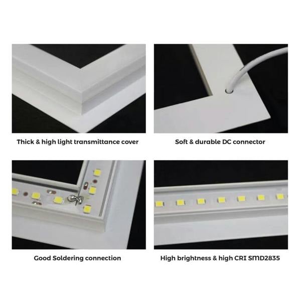 ENER-J Double Square LED Ceiling Panel 60x60cms 40W 4000 Lumens, 3 Years warranty, CCT Switchable (Pack of 6)