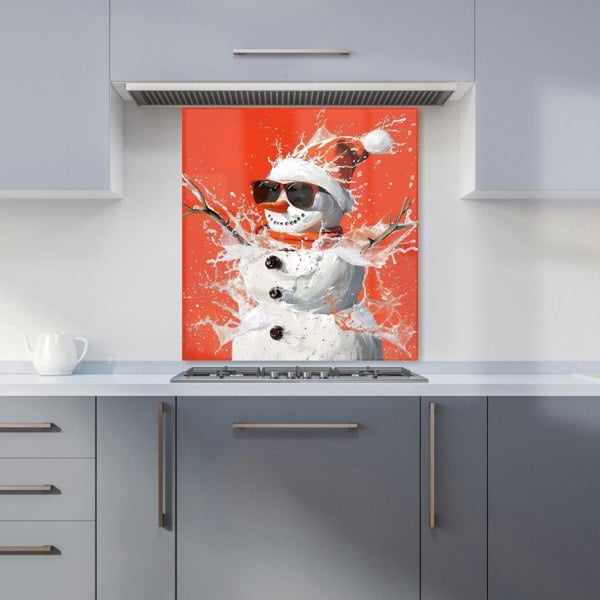 Warren Reed - Designer Cool Snowman in Winter Splash Kitchen Splashback