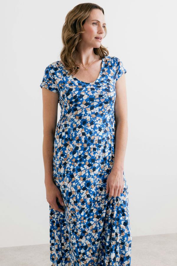 Lily & Me Penelope Cotton Jersey Maxi Dress Cobalt