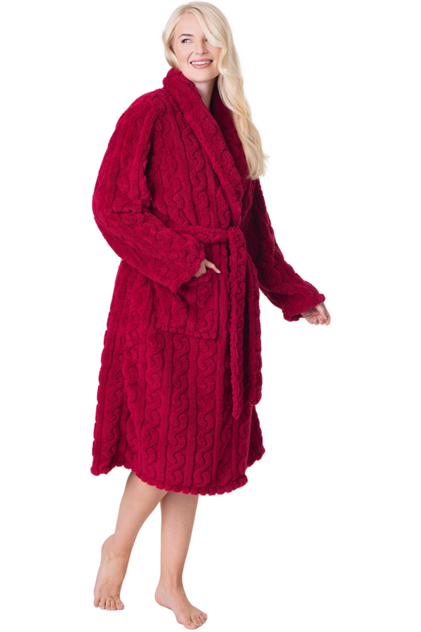 Camille Supersoft Luxury Fleece Jaquard Bathrobe