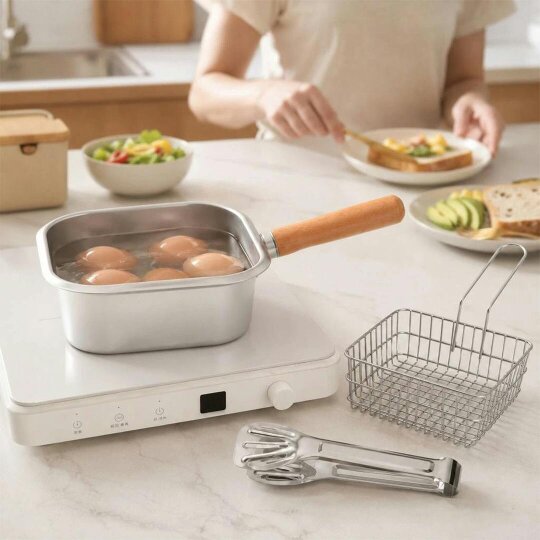 Havendro Stainless Steel Chip Pan Deep Cook Fryer Pot Frying Basket Kitchen Cookware