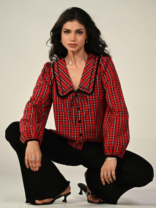 Rose & Nancy Sally Tartan Check Blouse