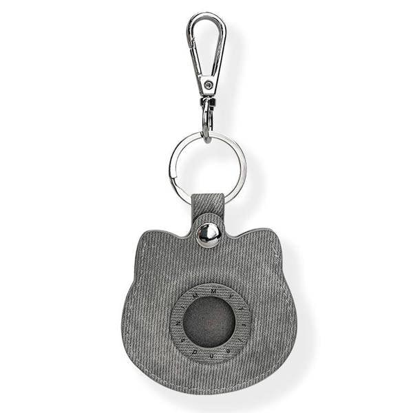Nimmy Friends Nimmy Big Eye Cute Pet Silver Shaded Cat Face Airtag Keychain Grey - N-XDY-YSK-023