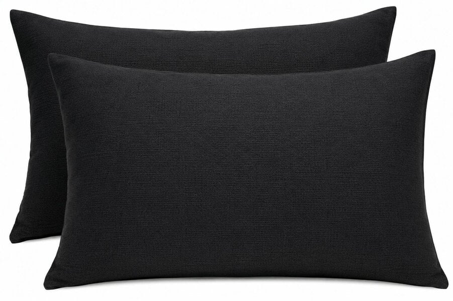 Night Zone Flannelette Pillowcases – 100% Brushed Cotton Soft Warm Pillow Covers - Black