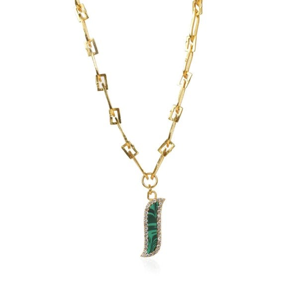 Wave Symphony Link Necklace - Malachite - Lila Rasa