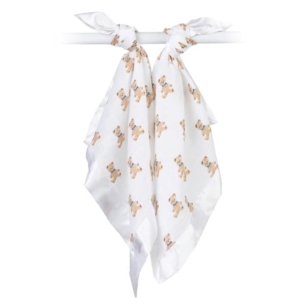 Lulujo - Muslin Security Comforter Blanket - Vintage Bears 2 Pack