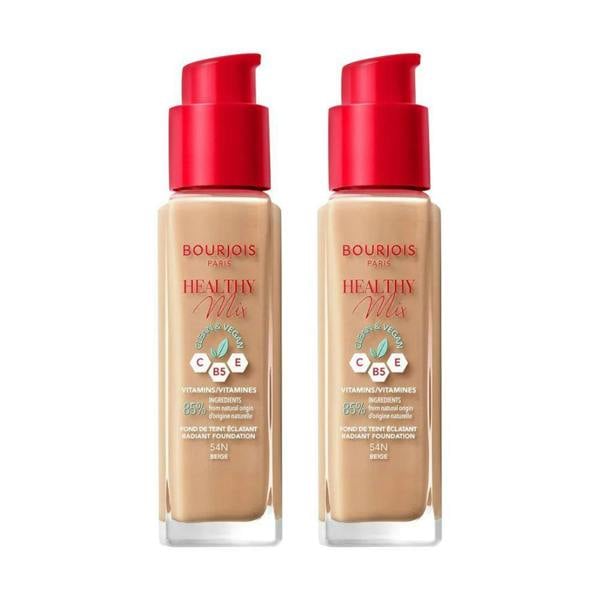 Bourjois Paris 2 x Bourjois Healthy Mix Clean and Vegan Foundation 30ml - 54N Beige