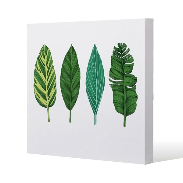 Benjamin Tate Design Four Leaves Slim Style Canvas Print  30x30cm , 15mm Slim Real wood.