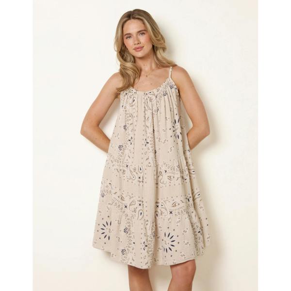 Blue Vanilla Camo Swing Dress in Cheesecloth