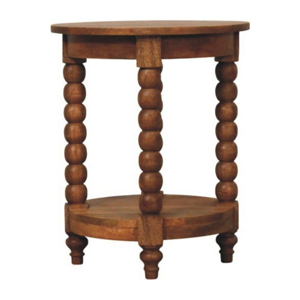 Artisan Furniture Solid Wood Barley Twist Round Side Table
