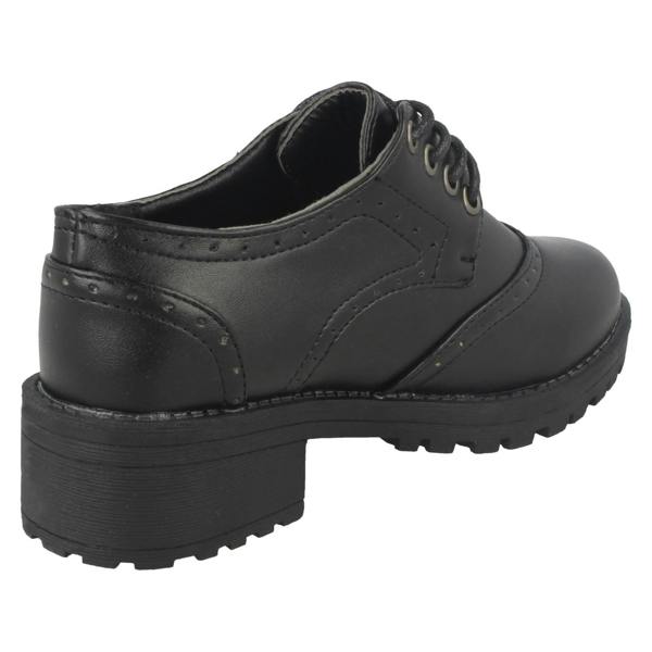 Spot On Girls Spot On Mid Chunky Heel Brogue School Shoes H3071