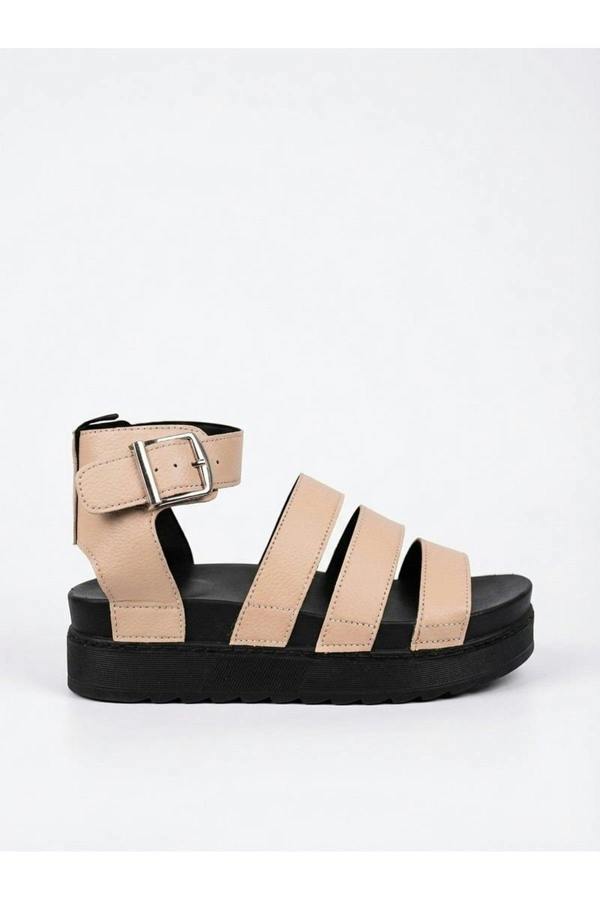 Nina Womens Multi Strap Platform Sandals - NUDE