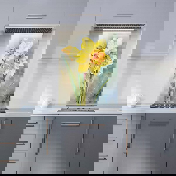 Warren Reed - Designer Daffodil Watercolour Kitchen Splashback