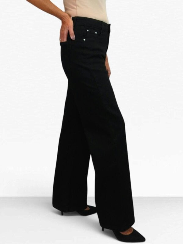 Paulo Due Women's High Waist Wide Straight Leg Stretch Jeans