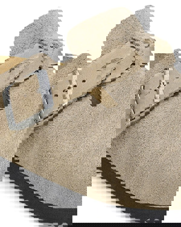 Birkenstock Boston Braided Suede Leather Womens Clogs - Taupe - CHO - Designer Womens Clogs