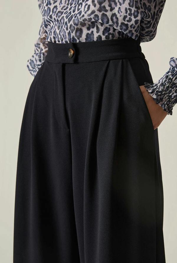 James Lakeland Navy Wide Leg Suit Trousers