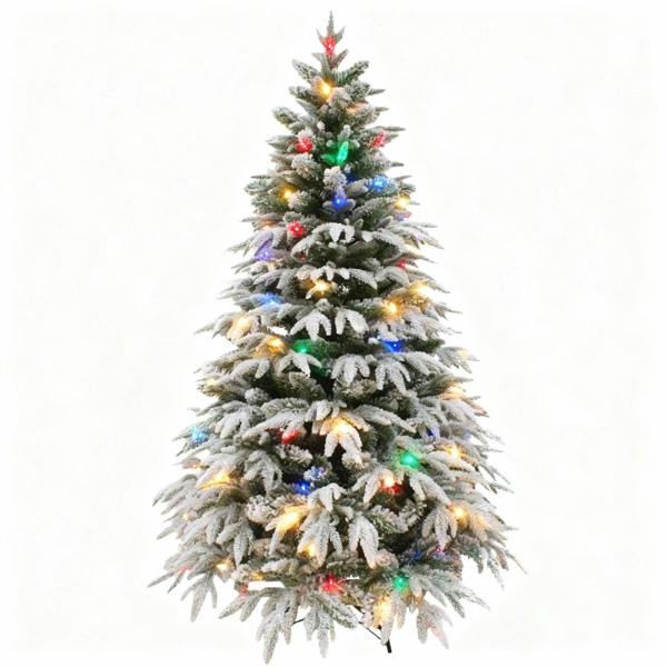 4ft to 10ft Pre-Lit Lapland Fir Artificial Christmas Trees with Multicolour LEDs image 1
