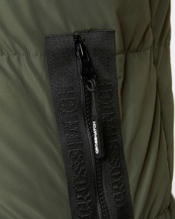 Crosshatch Sandbox Hooded Gilet Olive