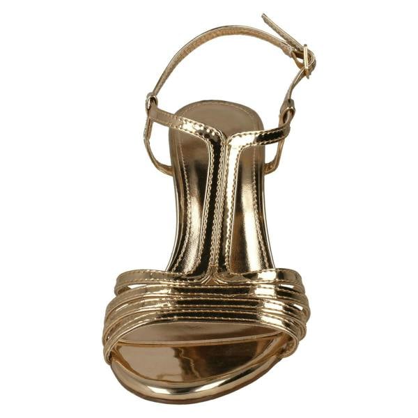 Spot On Ladies Spot On Metallic Strappy Sandals