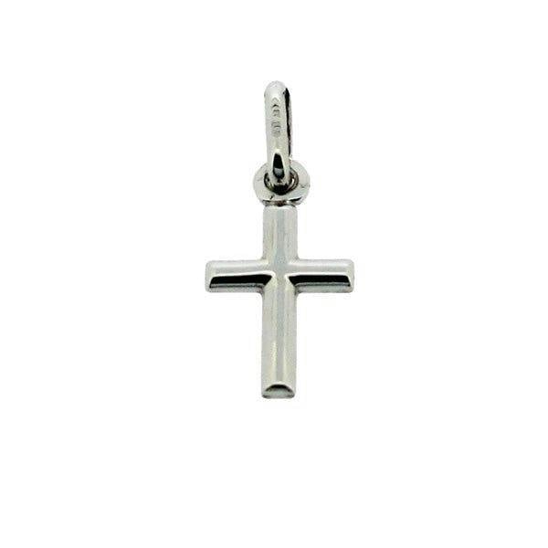 Christopher James of London 9ct Solid White Gold Small Cross Pendant & Optional Chain