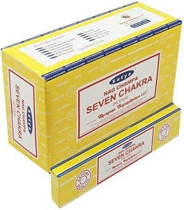 Satya Seven Chakra Incense Sticks, 12 x 15g Packs