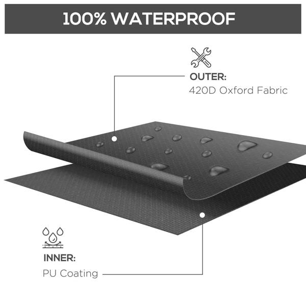 Black L-shaped protective furniture cover with water-repellent outer fabric