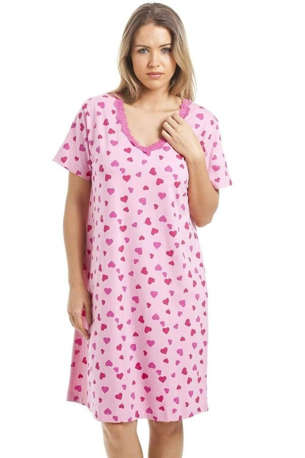 Womens Multi-Coloured Various Print Short Sleeve Cotton Nightshirt