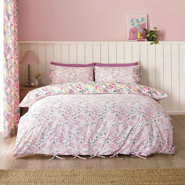 Catherine Lansfield Tilly Floral Pink Duvet Cover Set
