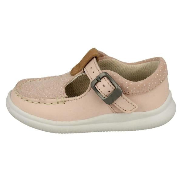 Clarks Girls Clarks Polka Dot Detailed T-Bar Shoes Cloud Rosa T
