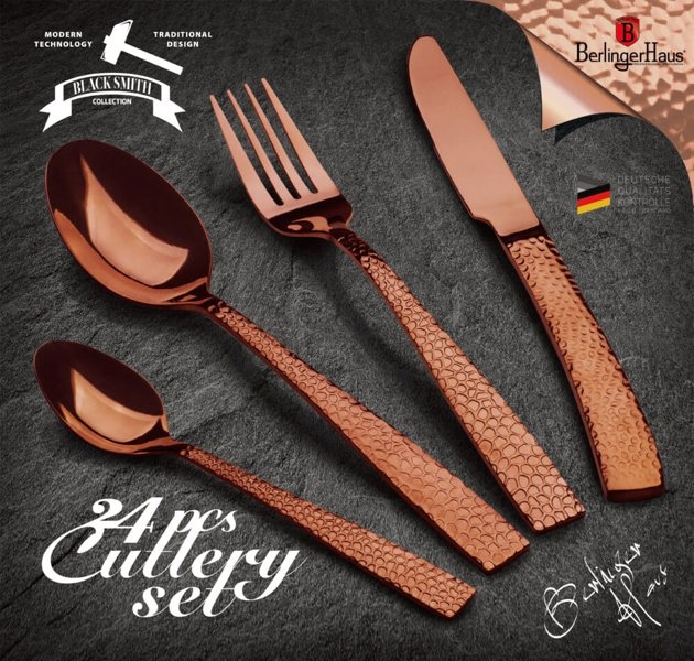 24-Piece Cutlery Set Berlinger Haus BH/2617 Mirror Rose Gold