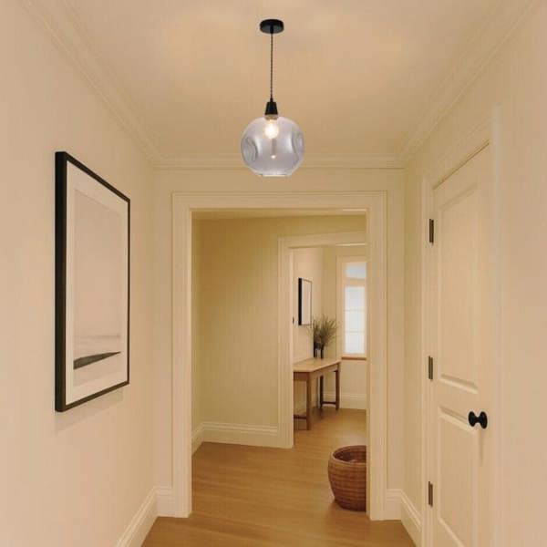 COSYLYTE Millfield Smoky Dimple Glass Pendant Light