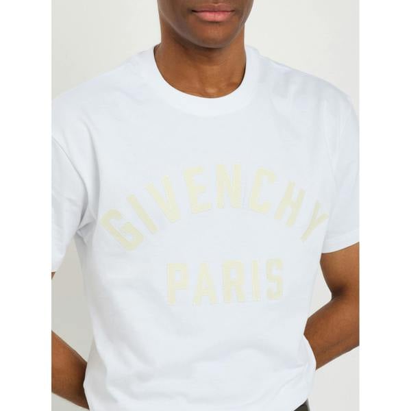Givenchy Applique Logo Yellow T-Shirt   in  White