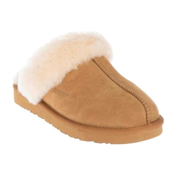 EverAu Womens/Ladies Raven Cow Suede Slippers - Chestnut - 