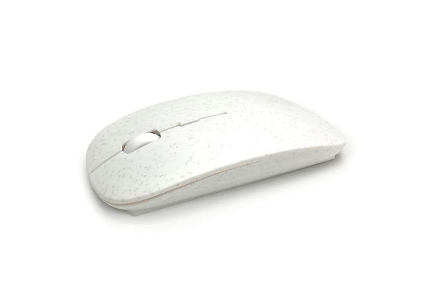 Accuratus Image ECO Step One Wheat Mouse - Wireless Bluetooth 5.1 & RF 2.4Ghz Part Bioplastic Wheat Grass Polymer Mouse - Wheat White
