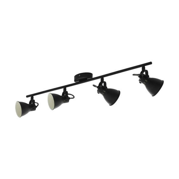 Flush Ceiling Light 4 Spots Colour Black Shade Bulb GU10 4x3.3W Included Loops
