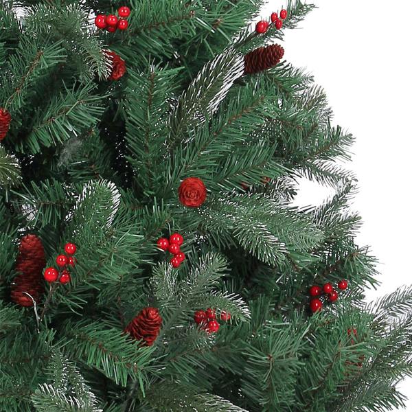4ft to 6ft Artificial Christmas Trees with Frosted Tips, Red Pine Cones and Berries image 3